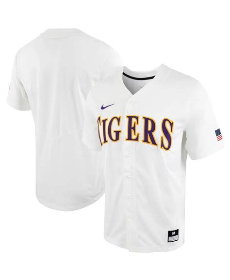 men's nike white lsu tigers replica full-button baseball jersey|LSU Tigers Apparel & Gear. Nike.com.